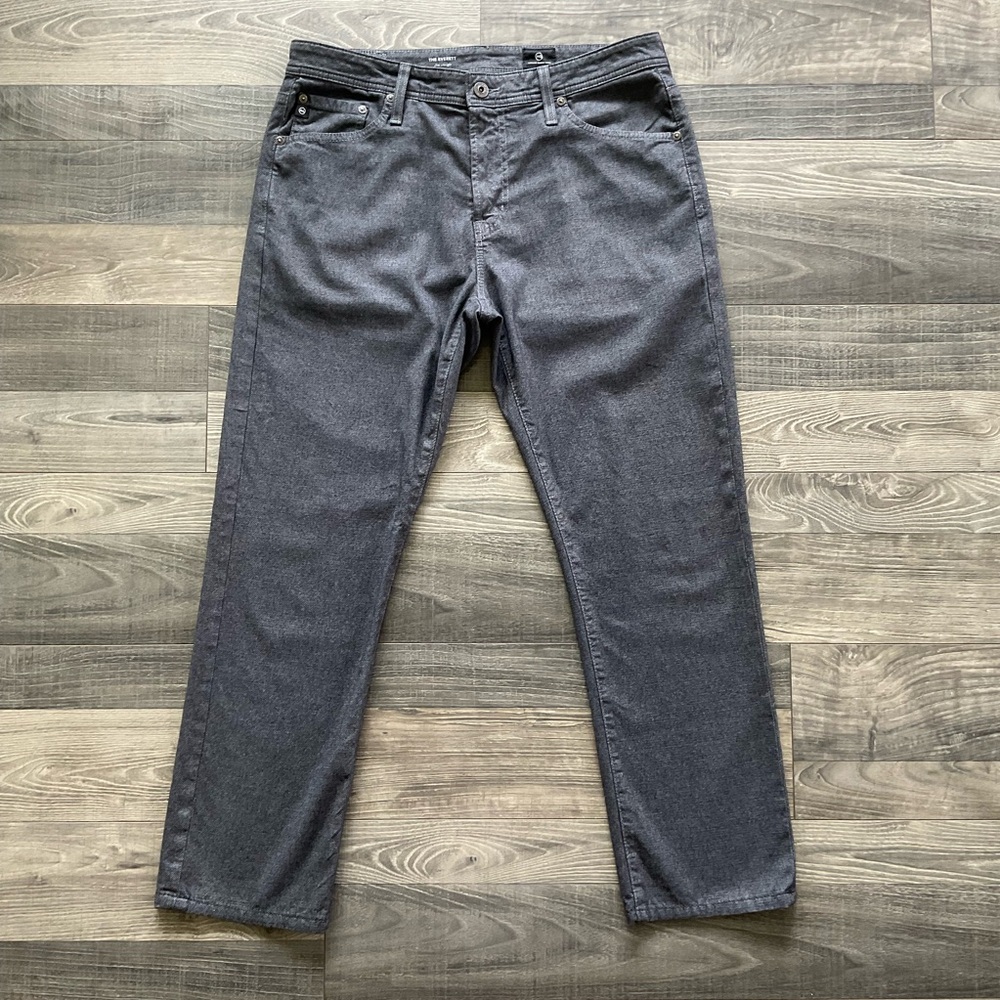 33x28 AG Adriano Goldschmied The Everett Slim Straight Pants Mens Charcoal Grey